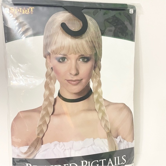 Spirit Blonde Braided Pigtails Wig Halloween - Picture 7 of 13